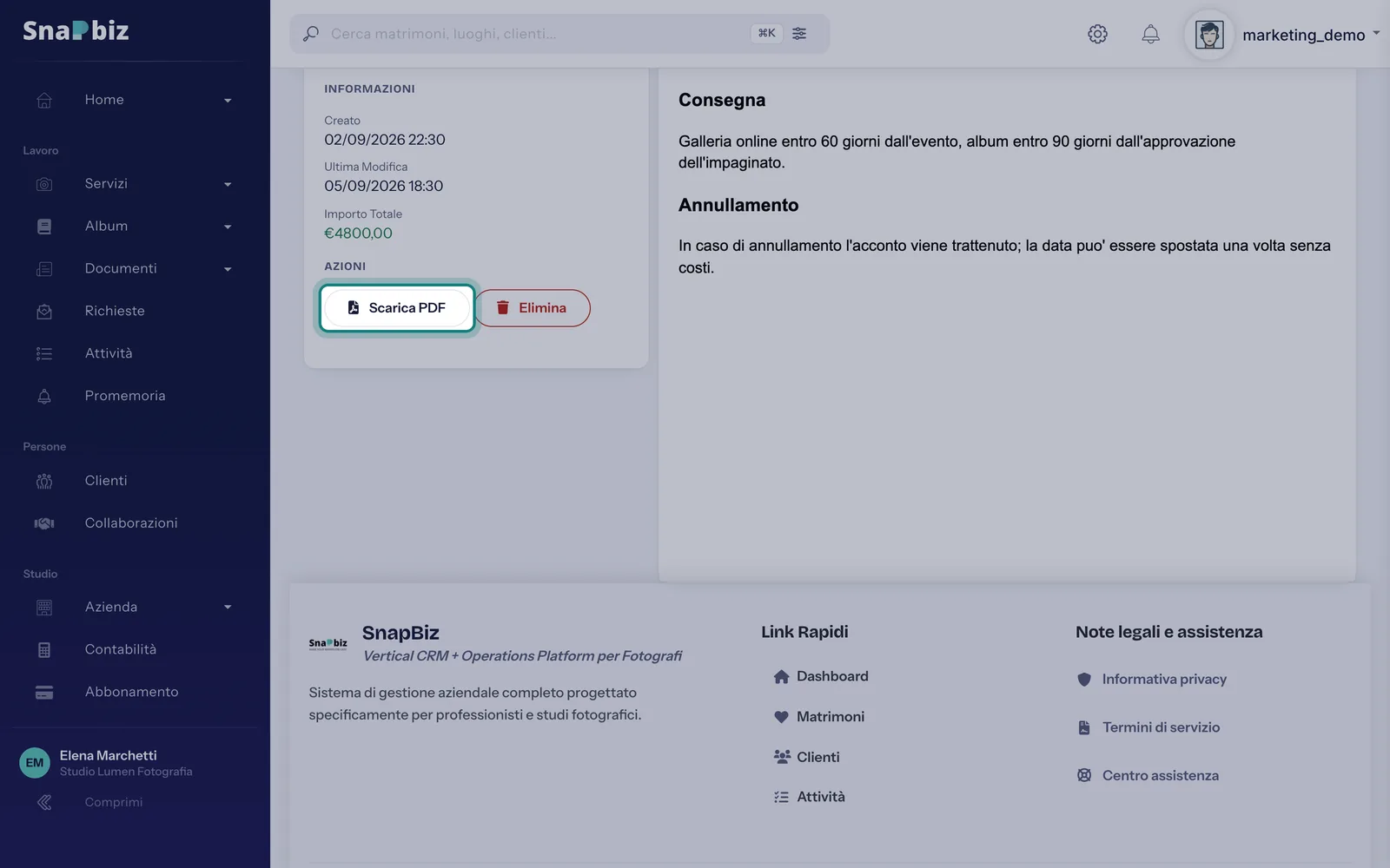 Passo 3: Nella pagina del documento premi **Scarica PDF**.
